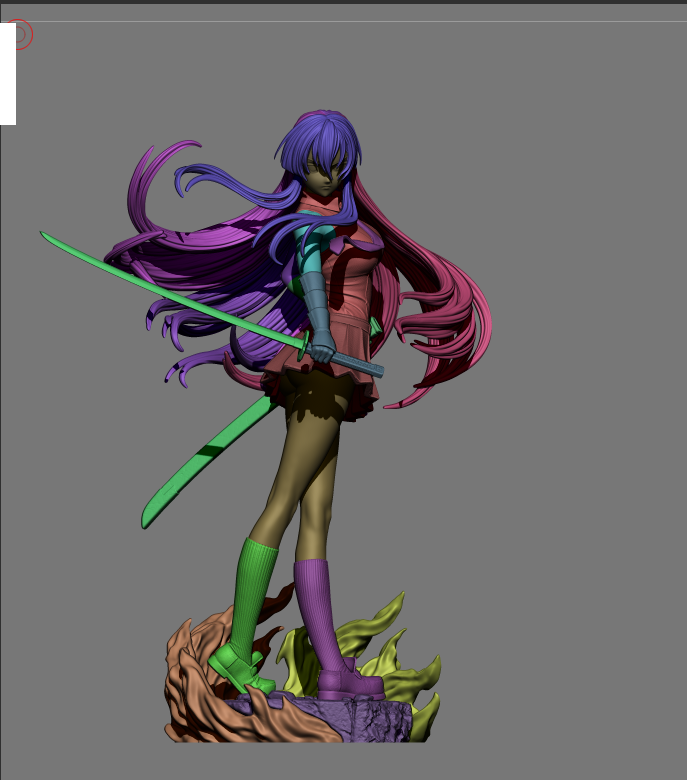 Crimson Moon Swordswoman Resin Statue | 1/9 or 1/6 Scale Display Model